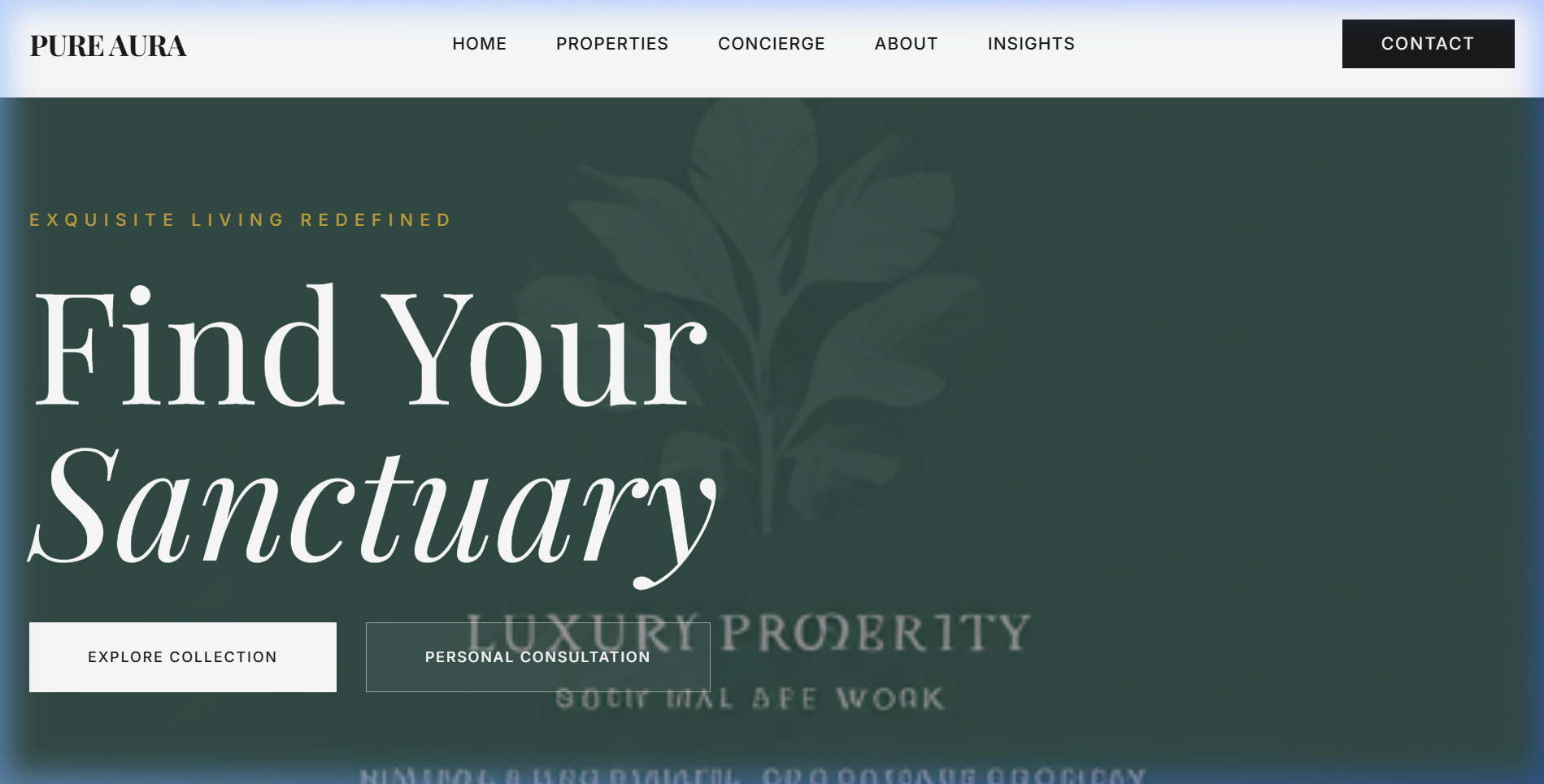 Haven Luxury Estates landing page preview